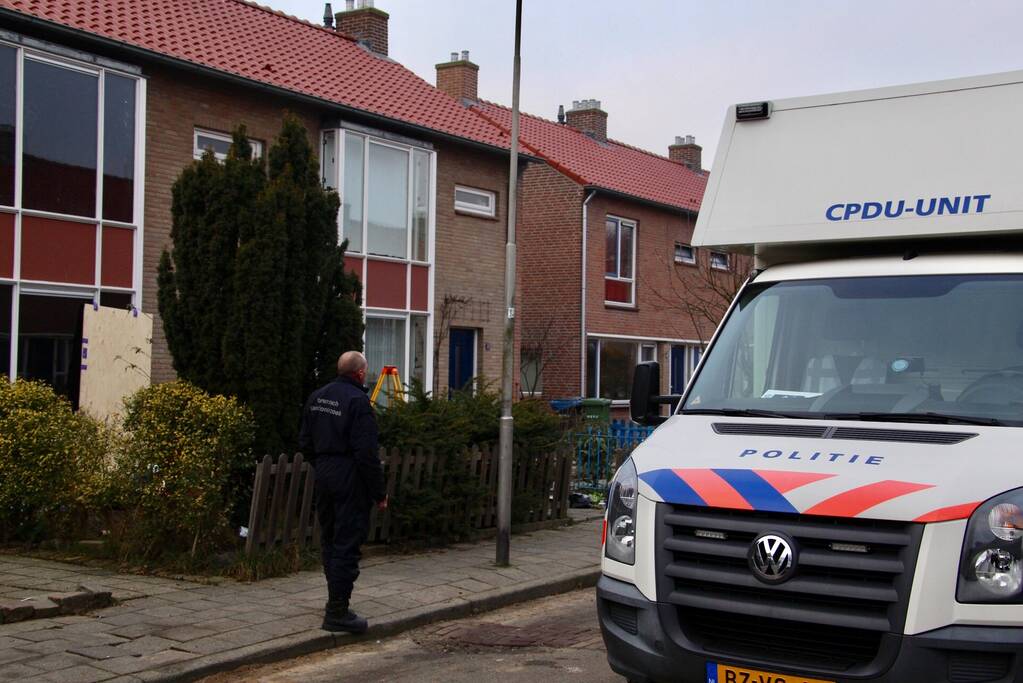 Forensisch onderzoek na brandstichting bij woning