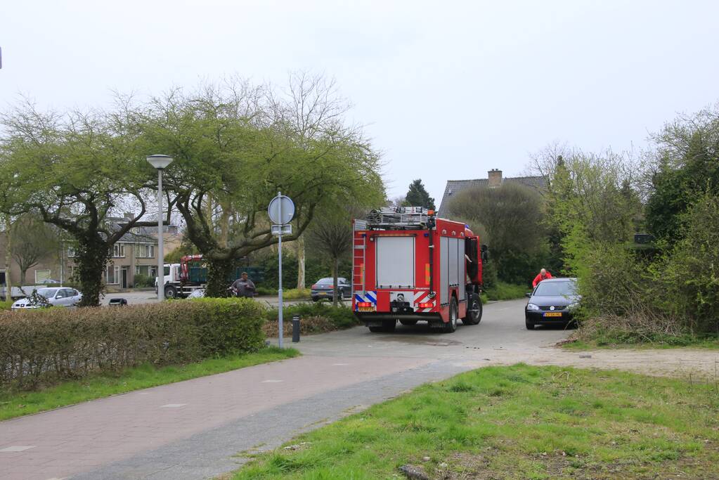 Brand ontstaan in container naast zwembad Lienderd