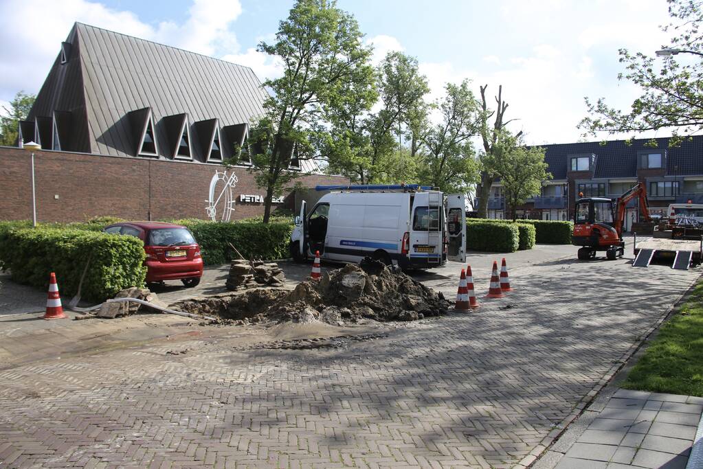 Waterballet door gesprongen waterleiding