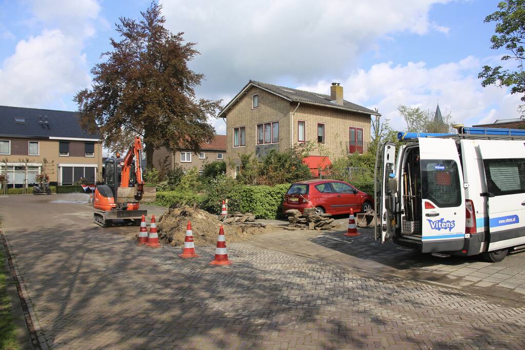 Waterballet door gesprongen waterleiding