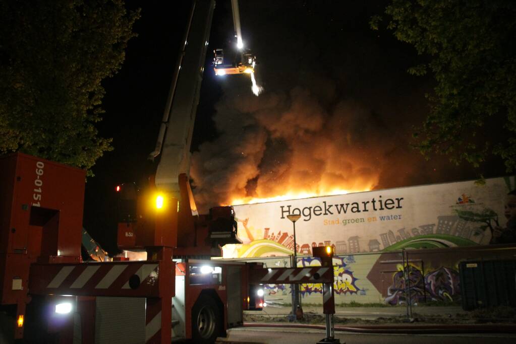 Voormalig sporthal verwoest door brand