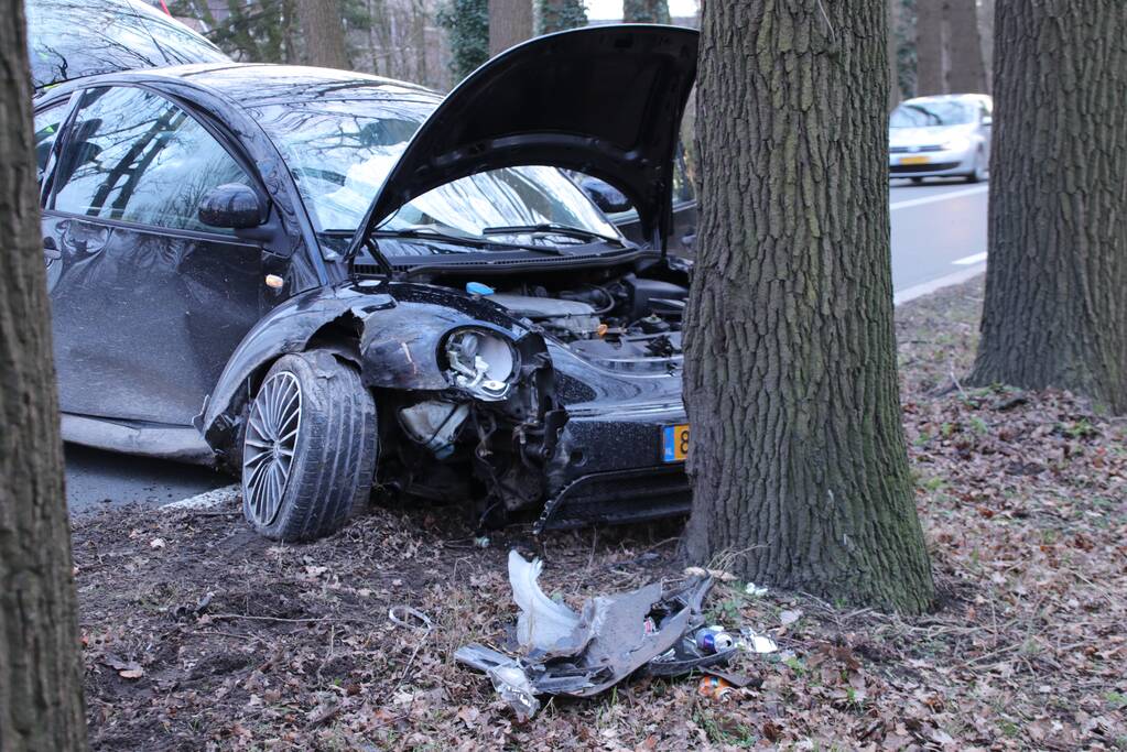 Auto botst frontaal op boom (Barneveld)