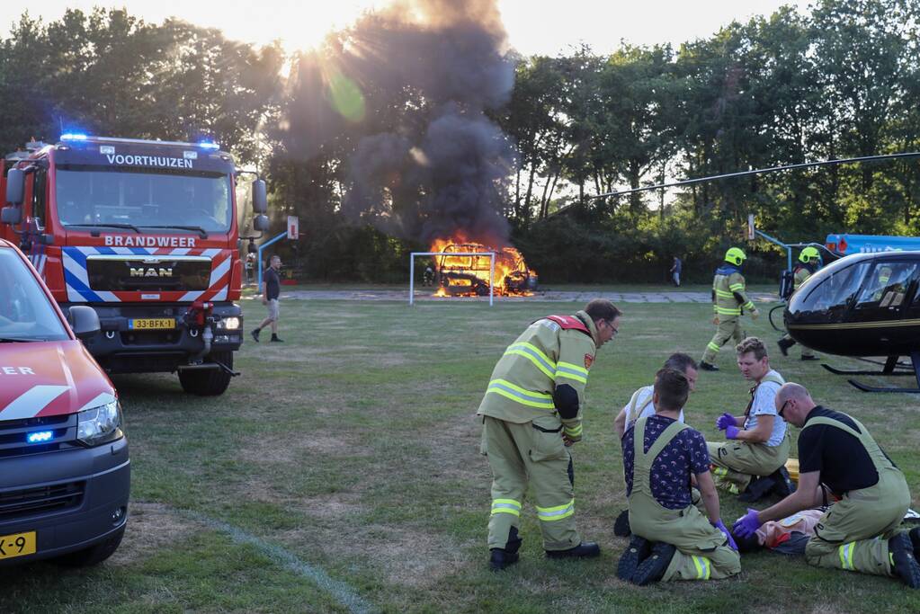 Oefening brand op camping