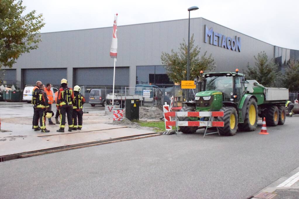 Gasleiding geraakt bij graafwerkzaamheden op bedrijventerrein Gouwepark