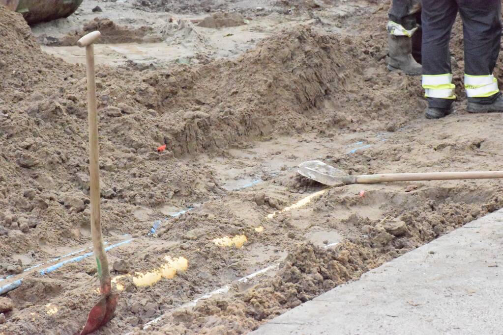 Gasleiding geraakt bij graafwerkzaamheden op bedrijventerrein Gouwepark