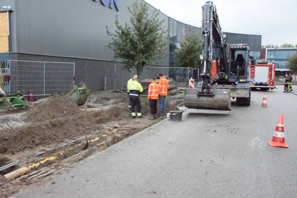 Gasleiding geraakt bij graafwerkzaamheden op bedrijventerrein Gouwepark