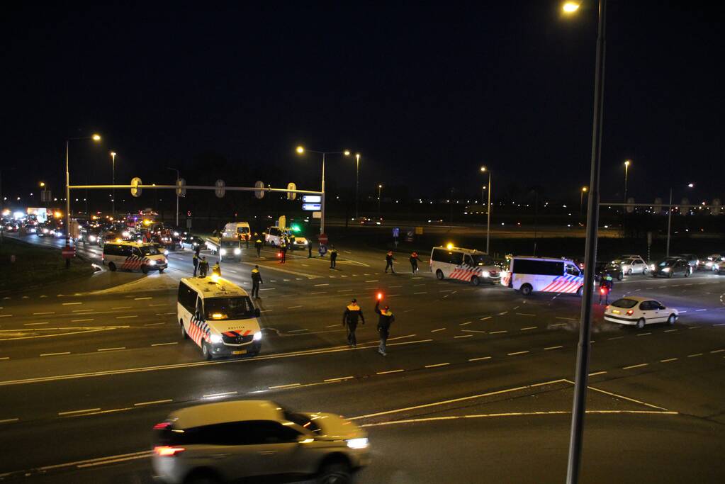 Boeren blokkeren A1 richting Hoevelaken