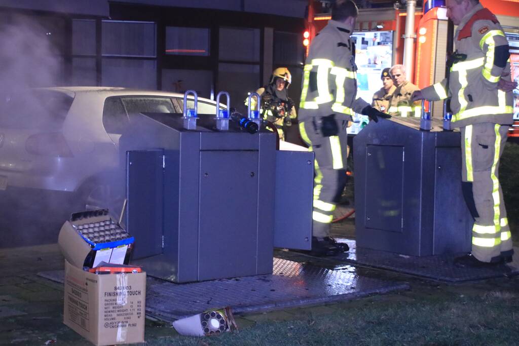 Brand ontstaan in ondergrondse container