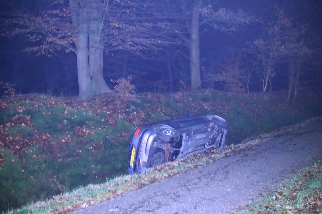 Auto belandt in de sloot