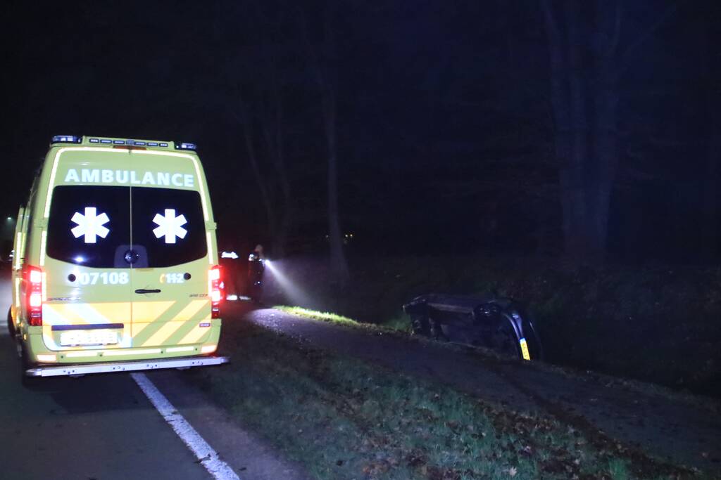 Auto belandt in de sloot