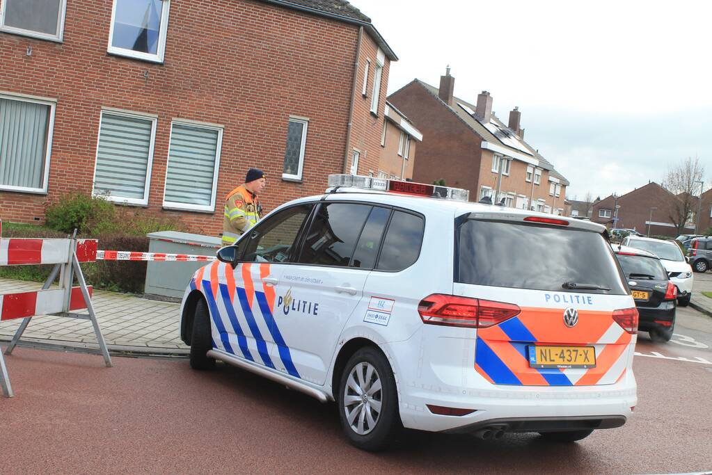 Straat afgesloten door lek in gasleiding