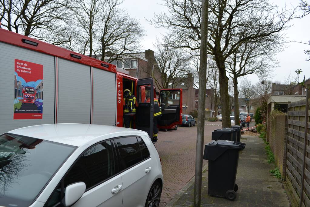 Gasleiding geraakt bij graafwerkzaamheden