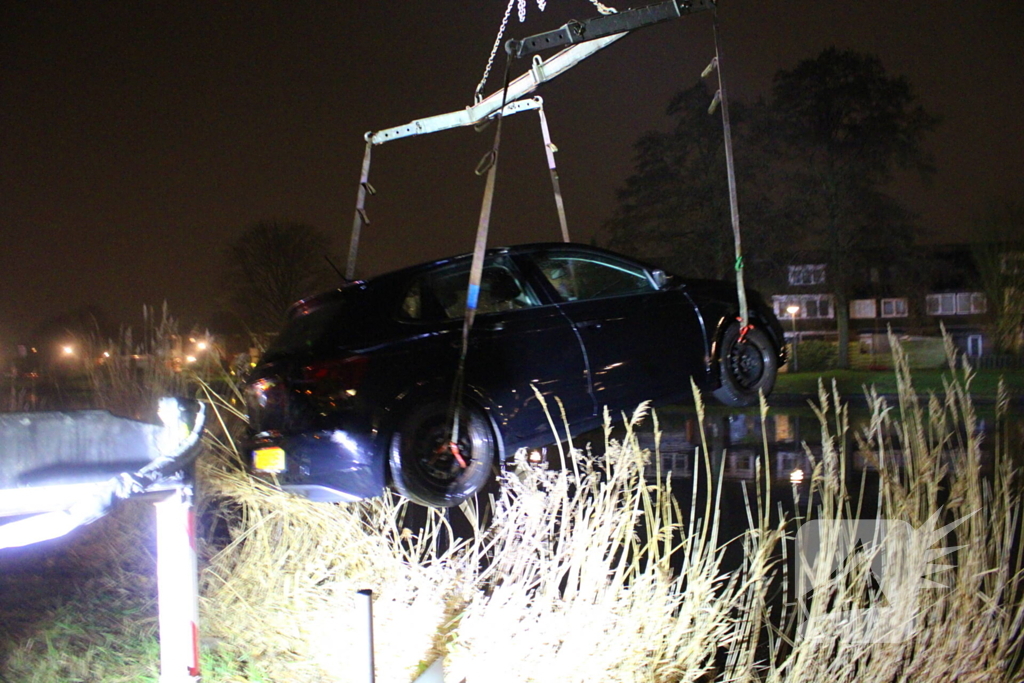 Vergeten handrem laat auto het water in rollen