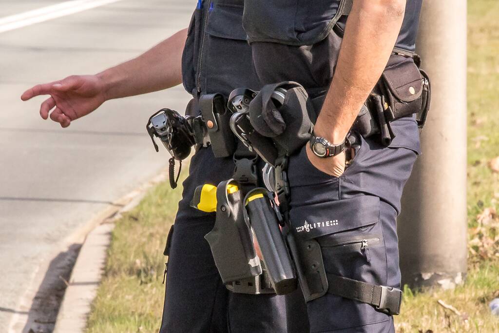 Politieagent gebeten en geschopt