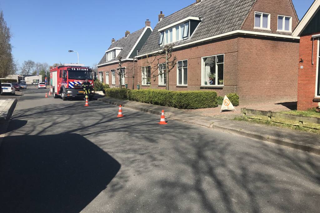 Gaslekkage in achtertuin van woning