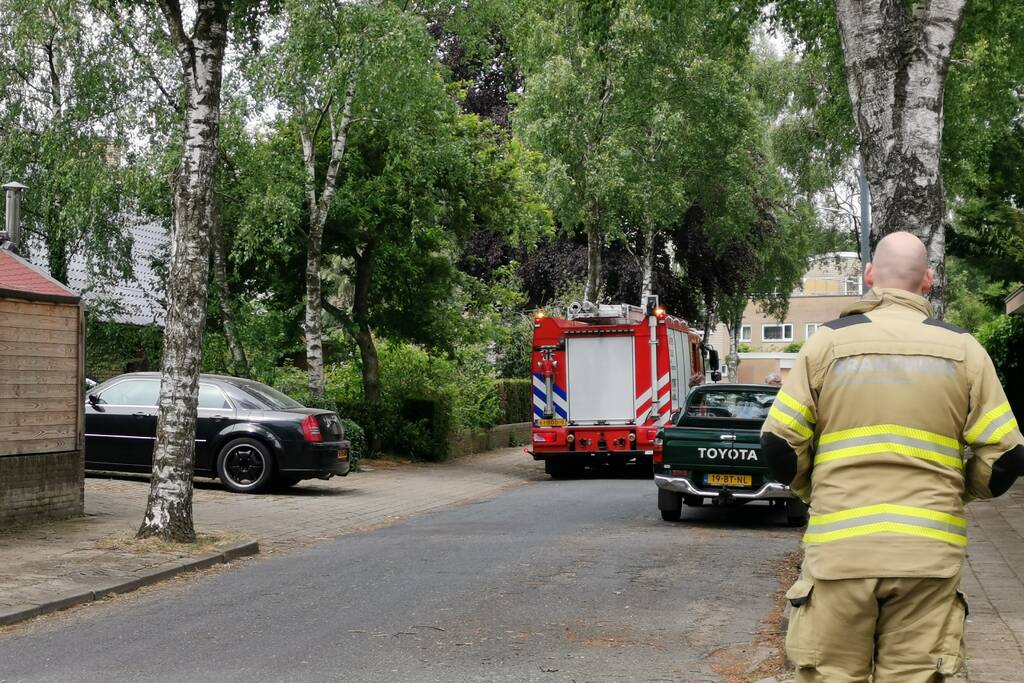 Loshangende takken door brandweer verwijderd