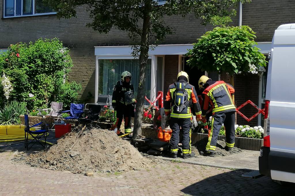 Gasleiding geraakt bij werkzaamheden