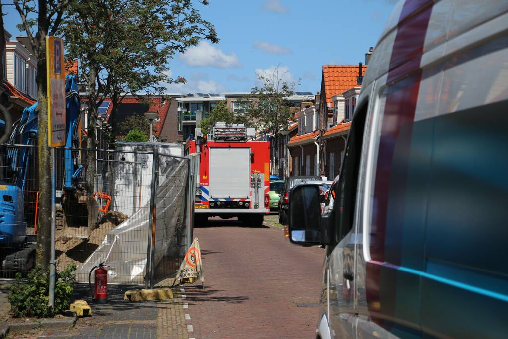 Gasleiding geraakt tijdens werkzaamheden