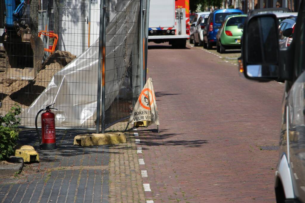 Gasleiding geraakt tijdens werkzaamheden