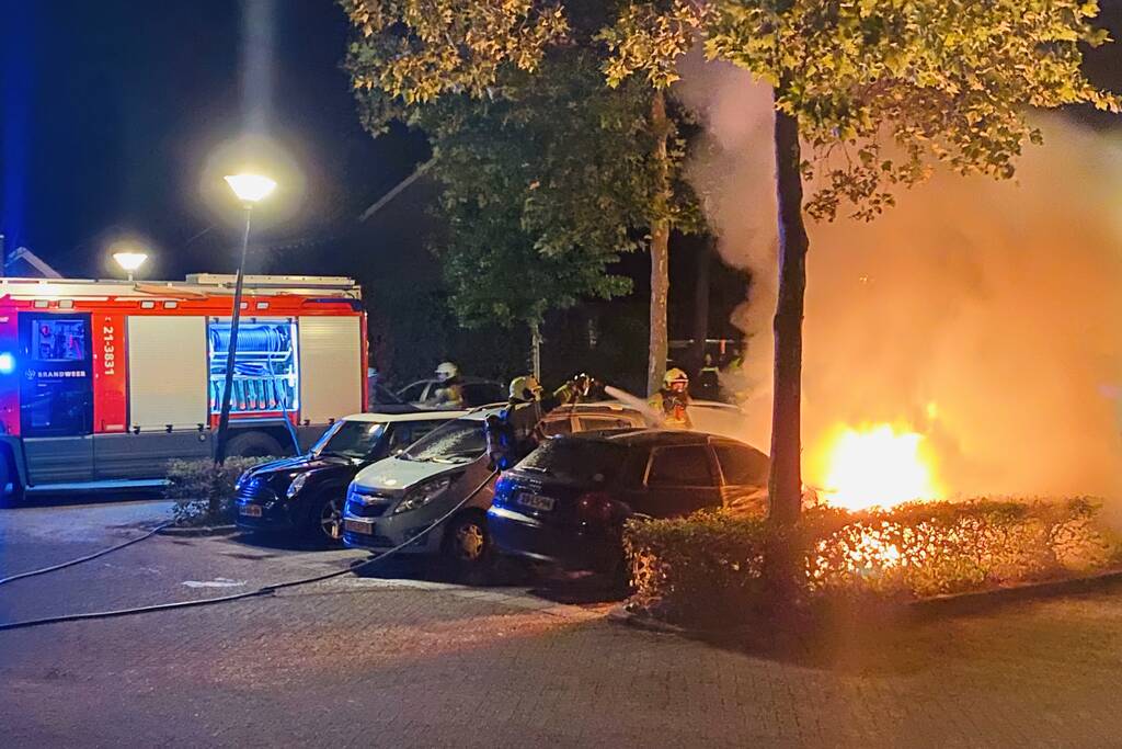 Auto verwoest door brand