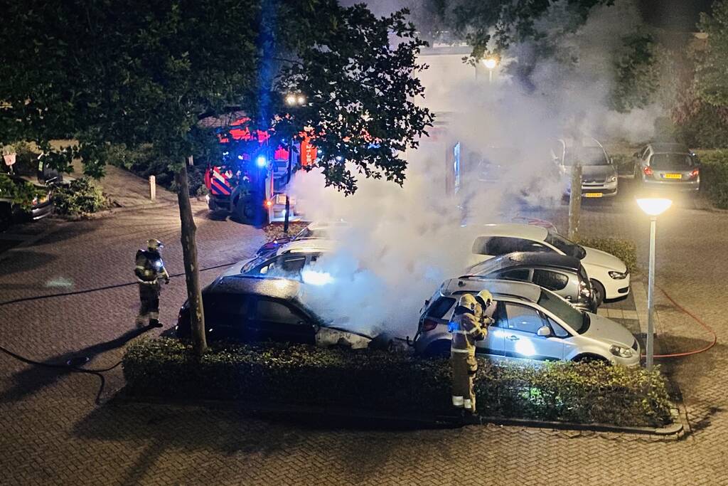 Auto verwoest door brand