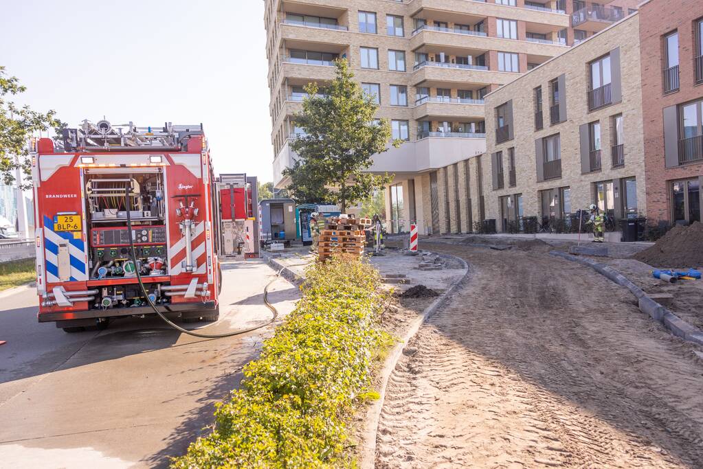 Gaslek ontstaan tijdens bestratingswerkzaamheden