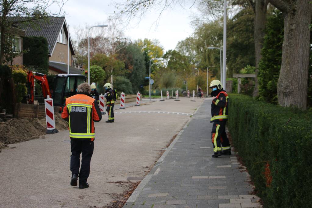 Gaslek ontstaan door graafwerkzaamheden