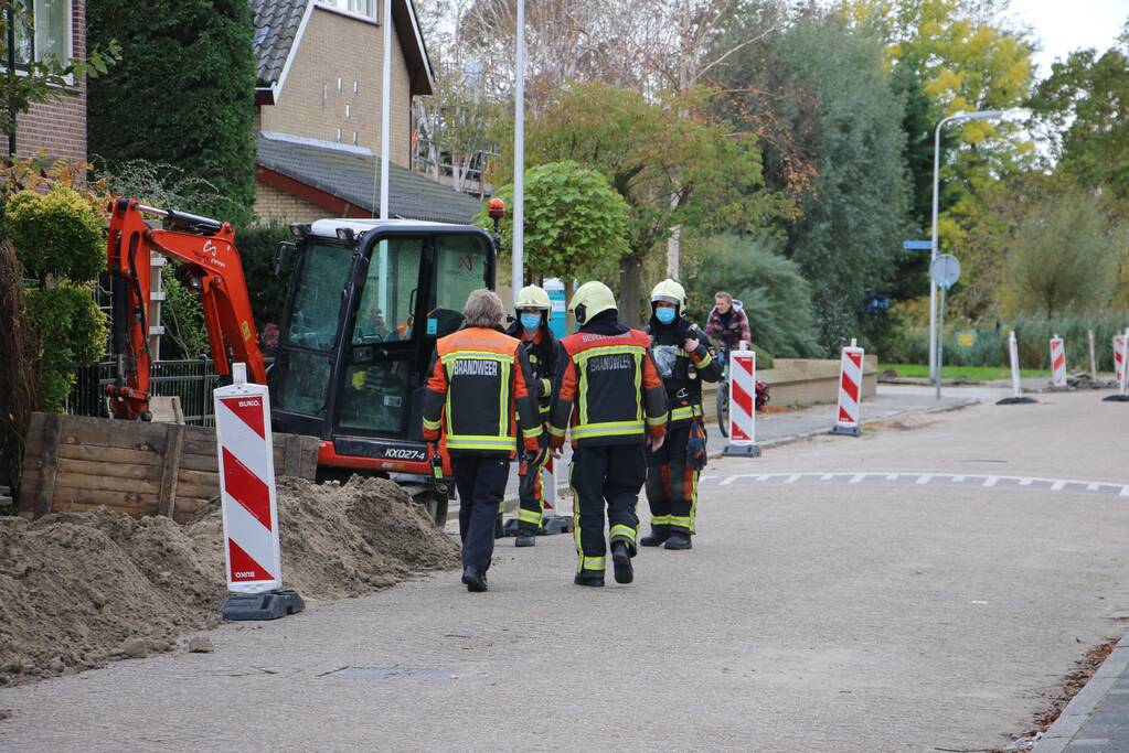 Gaslek ontstaan door graafwerkzaamheden