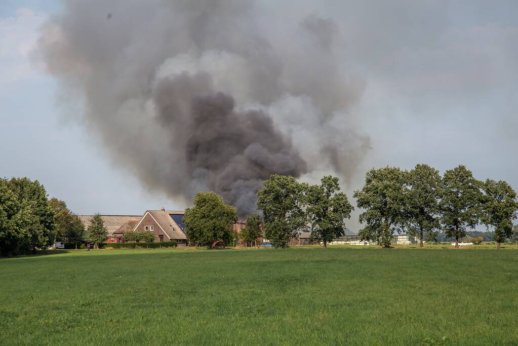 Schoorsteenbrand slaat over naar rieten dak