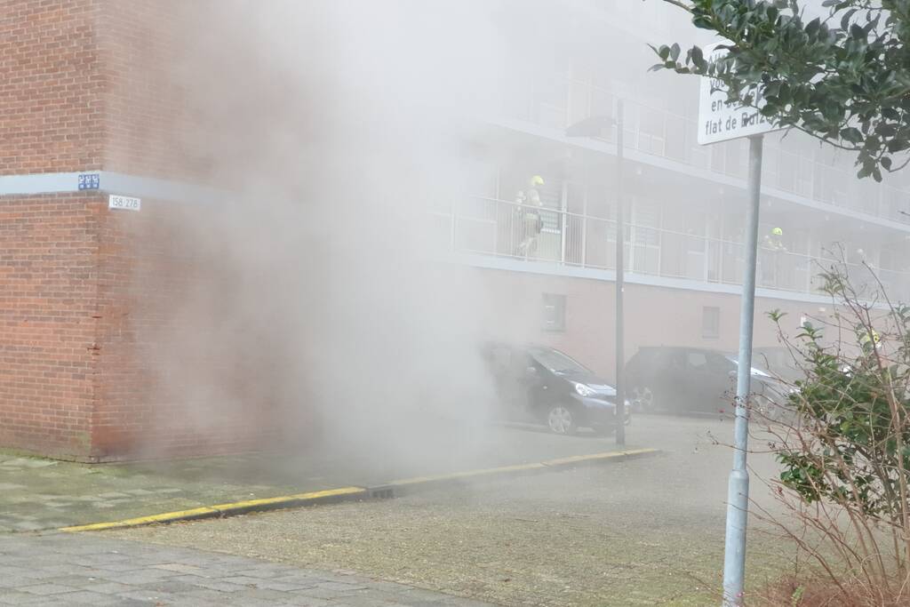 Brand in kelderboxen flatgebouw