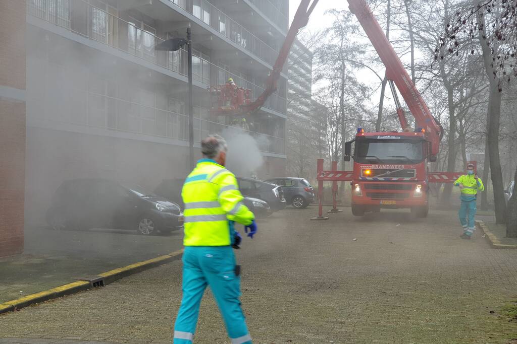 Brand in kelderboxen flatgebouw