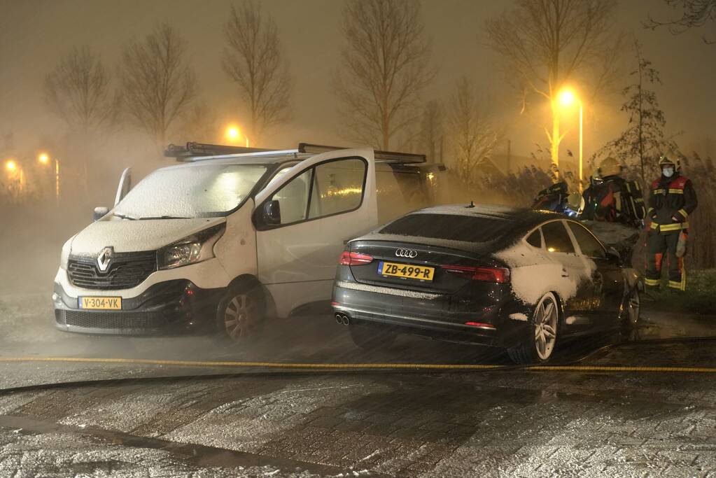 Auto verwoest door brand