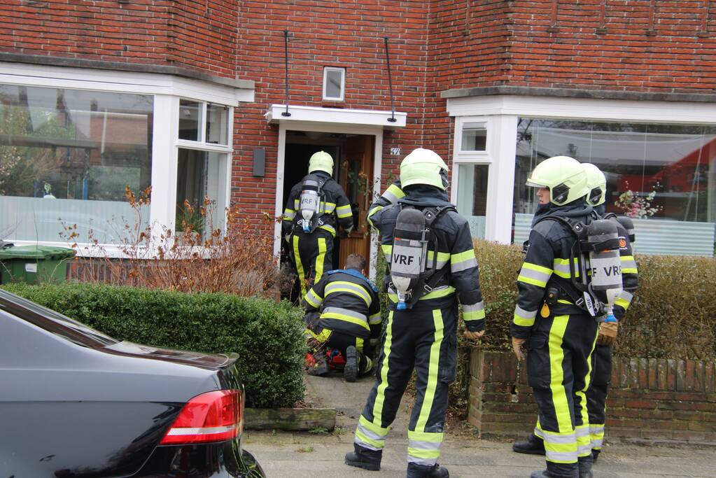 Brand achter woning