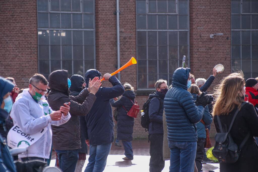 Klimaatdemonstratie bij Wagenwerkplaats