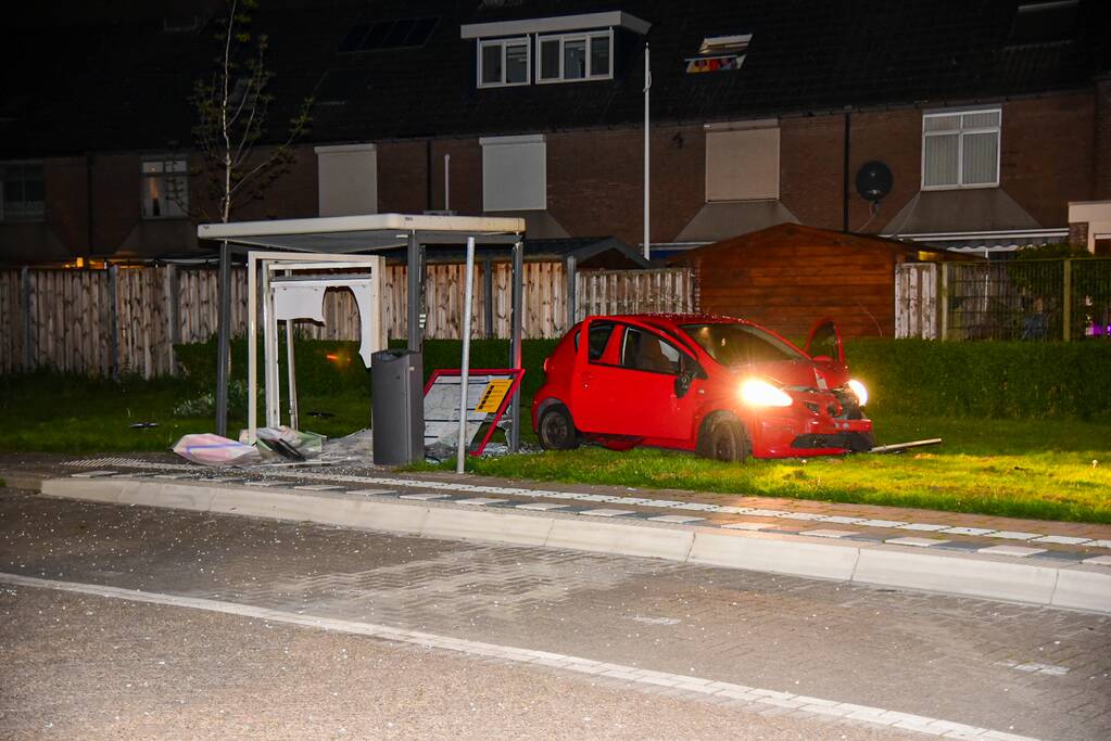 Personenauto botst in bushok