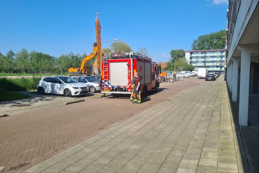 Gasleiding geraakt bij werkzaamheden