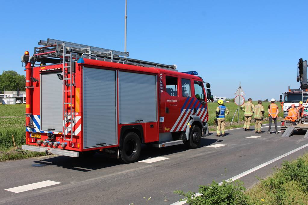 Gasleiding geraakt bij plaatsen van lantaarnpaal