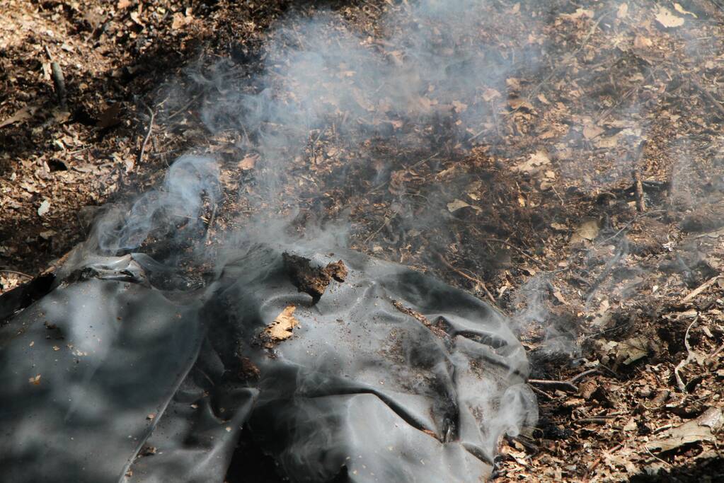 Twee brandhaarden in bosgebied