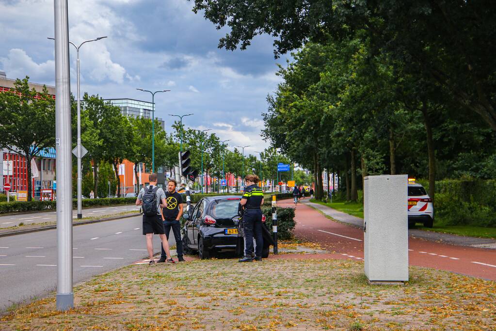 Automobilist raakt macht over stuur kwijt en ramt verkeerslicht