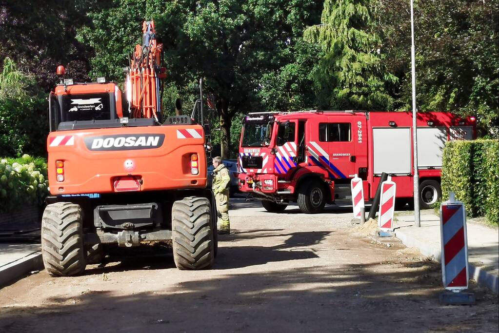 Gasleiding geraakt tijdens graafwerkzaamheden