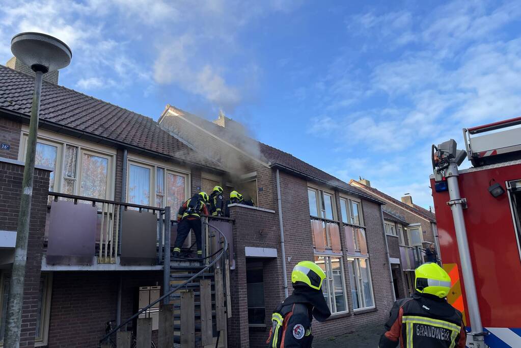 Deur open gezaagd bij brand