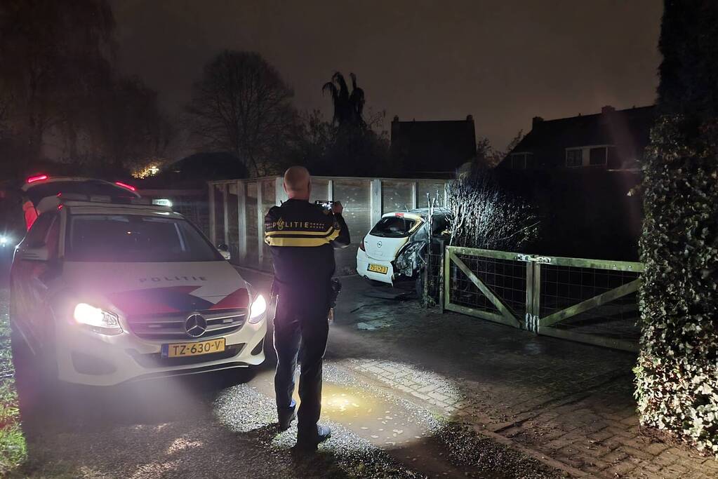 Veel schade aan auto en coniferenhaag na brand