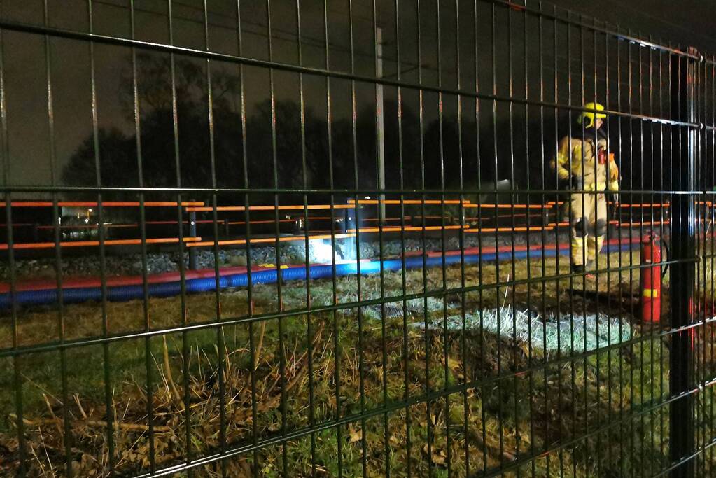 Brand in hoogspanningsleiding langs spoor