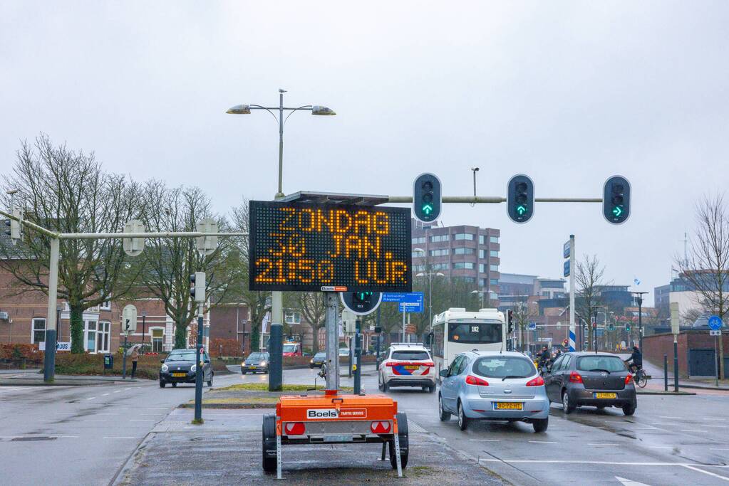 Tekstkarren geplaatst na ernstig ongeval