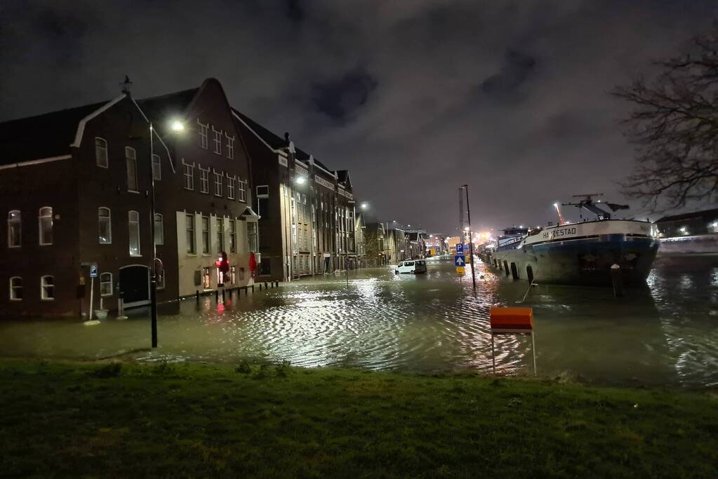 Gebied afgesloten door hoogwater