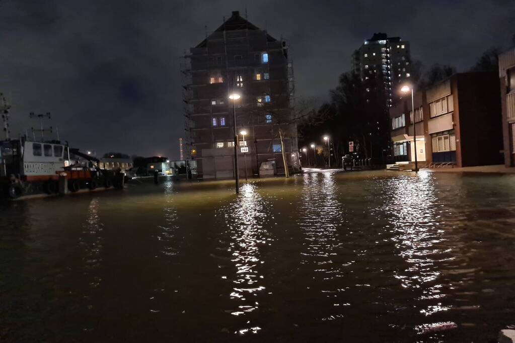 Gebied afgesloten door hoogwater