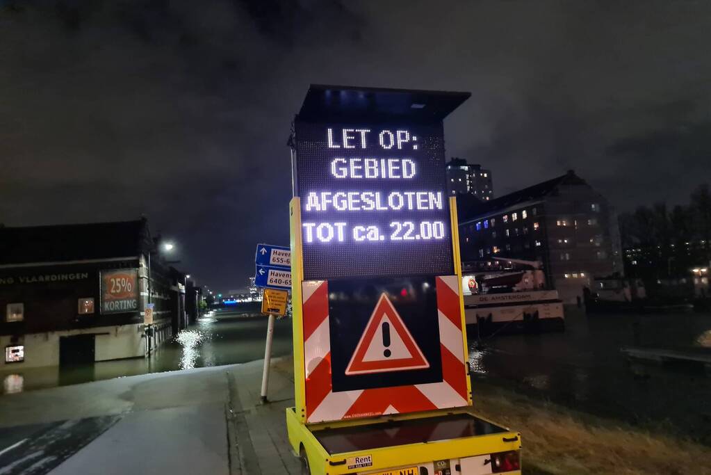 Gebied afgesloten door hoogwater