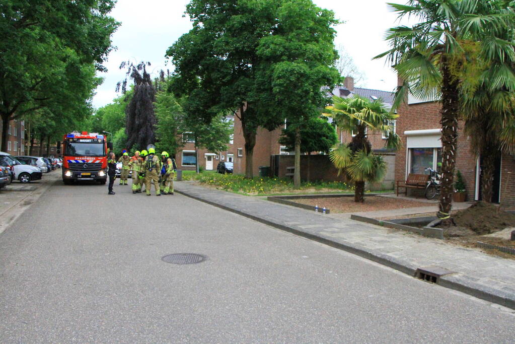 Gasleiding geraakt bij graafwerkzaamheden