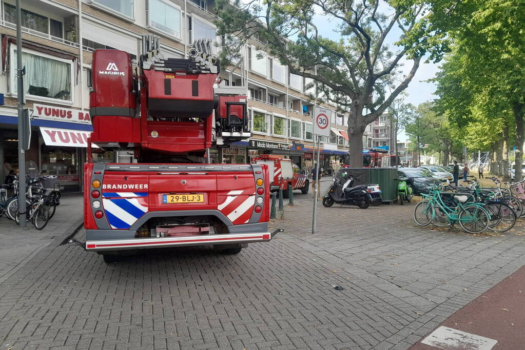 Brand in pand fietsenwinkel