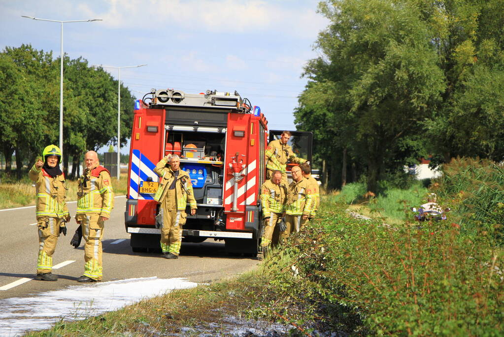 Flinke verkeershinder na bermbrand